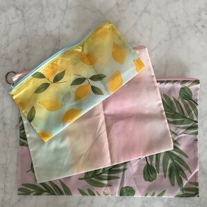 Bando Rip stop travel Lemon and Leaf Print Pouch Set